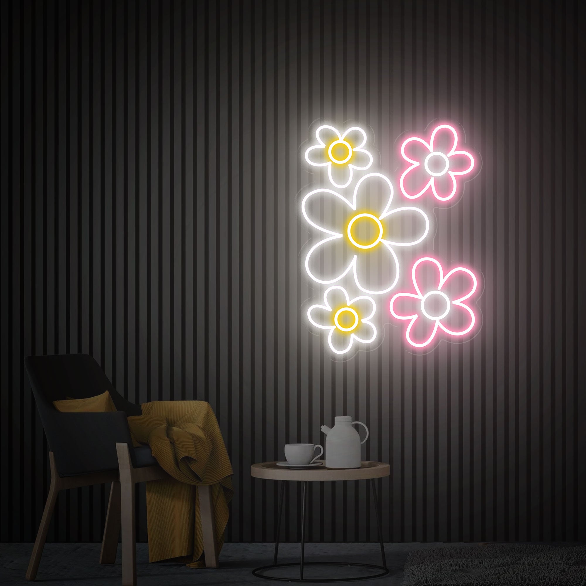 Popping Flowers Neon Sign