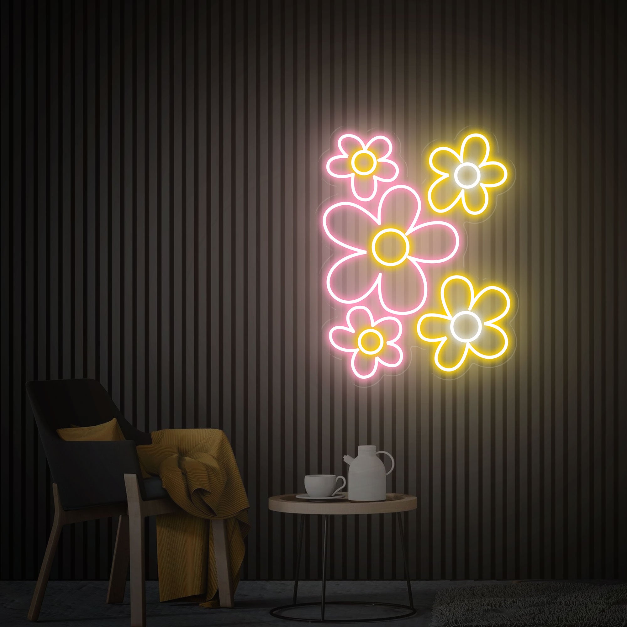 Popping Flowers Neon Sign